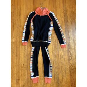 Sweaty Betty Black and Coral Jumpsuit with Stripes